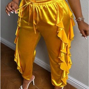 Beautiful thick ruffled party joggers